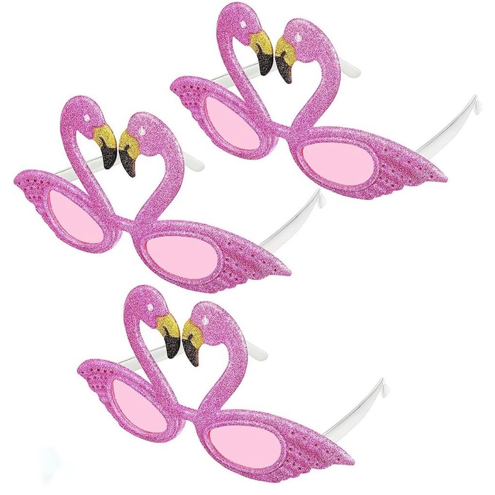 Glittered flamingo party sunglasses